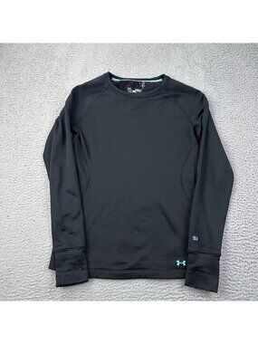 Under Armour Womens UA ColdGear Base 3.0 Top Baselayer Crew Shirt Black Fitted